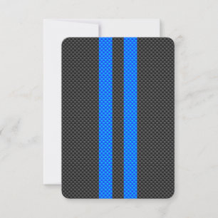 Carte Sporty Blue Carbon Fiber Style Racing Stripes