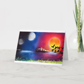 Carte Spray Peinture Art nuit et jour Peinture marine