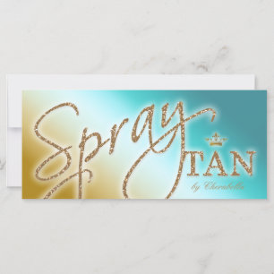 Carte Spray Tan certificat cadeau Parties scintillant or