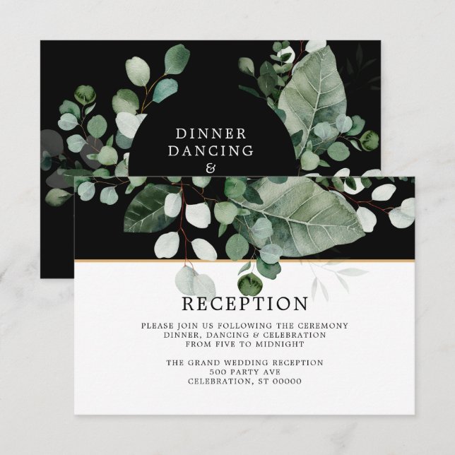 Carte SPRING BEAUTY BOTANICAL VERT Mariage (Devant / Derrière)
