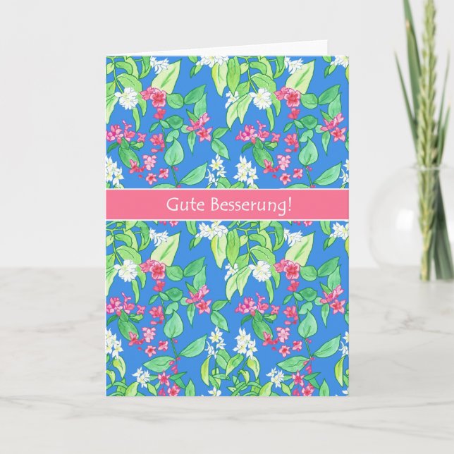 Carte Spring Blossoms German Language Get Well Soon (Devant)