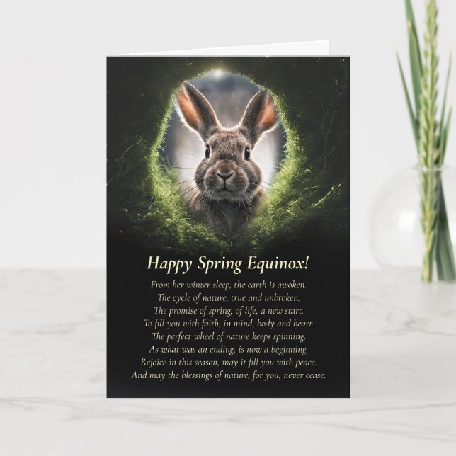 Carte Spring Equinox with Bunny Rabbit Through Hole (Devant)