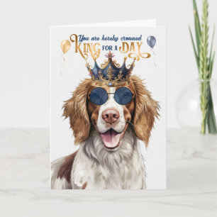 Carte Springer Spaniel Chien King pour jour drôle Annive
