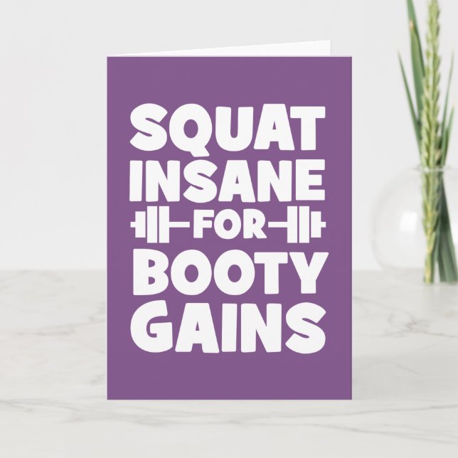 Carte Squat fou pour des gains de bottes - Gym Drôle pou (Devant)