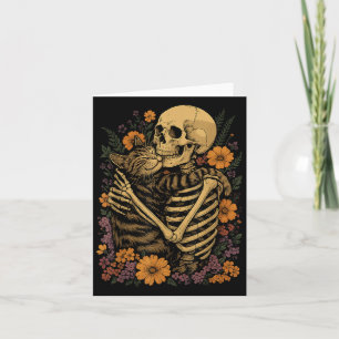 Carte Squelette Accrocher Chat Floral Halloween Chats Am