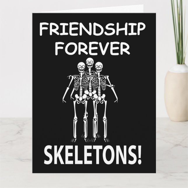 Carte Squelette amitié pour toujours Halloween Squelette (Devant)