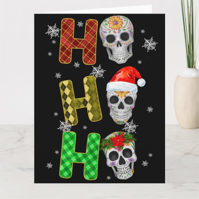 Carte Squelette Arbre de Noël Drôle laide Skeletons de N (Devant)
