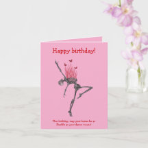 Squelette aux Flammes Rouges Danseuses Anniversair