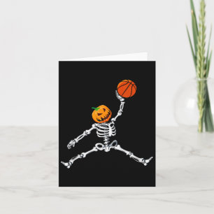 Carte Squelette Basketball Halloween Citrouille Slam Dun