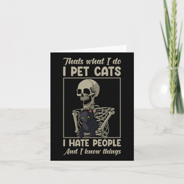 Carte Squelette Chat Kitten Lover Grumpy Crâne Kitty Pet (Devant)