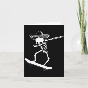 Carte Squelette Dabbing Skateboard Dia De Los Muertos