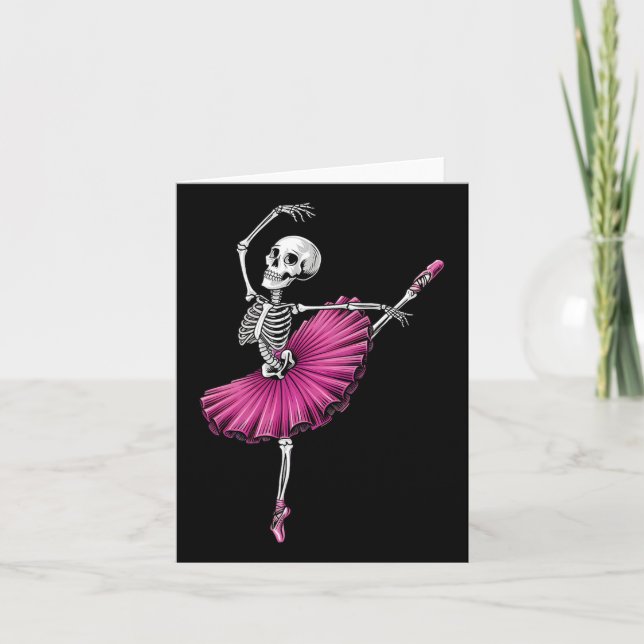 Carte Squelette Danse Amoureux de Ballet Halloween Épouv (Devant)
