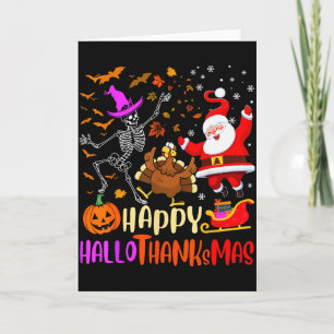 Carte Squelette de la fête d'Hallothanksmas Citrouille D