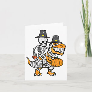 Carte Squelette de Thanksgiving sur Trex Dino Fall Garço