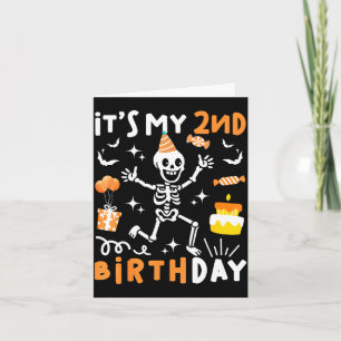 Carte squelette drôle 2e anniversaire enfants 2e anniver