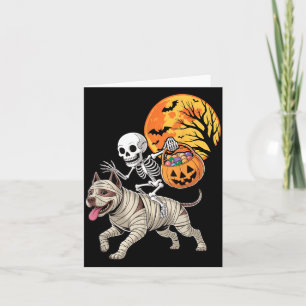 Carte Squelette drôle montant Mummy Pitbull Femmes Homme