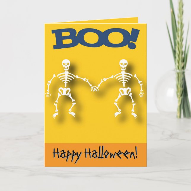 Carte Squelette Halloween modifiable  (Devant)