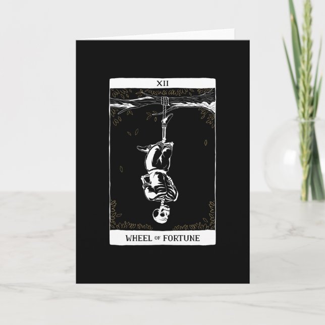 Carte Squelette homme pendu Tarot (Devant)