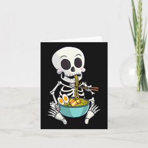 Carte Squelette Japonais Ramen nouilles Anime Halloween