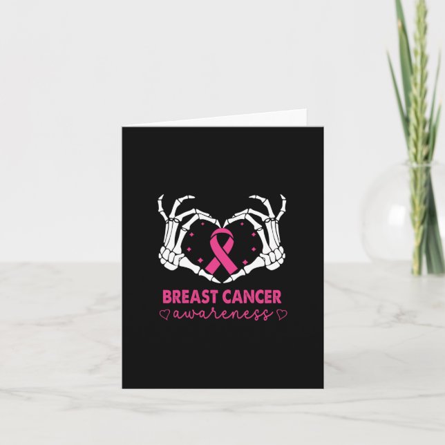 Carte Squelette Mains signe du coeur Halloween Cancer du (Devant)