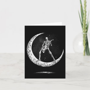 Carte Squelette Rock On Moon Rock And Roll Drôle Hallowe