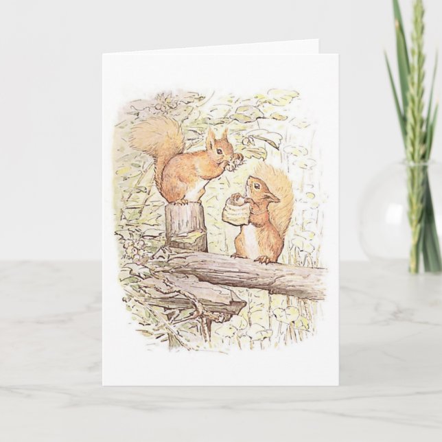 Carte Squerrels Collecting Nuts Greetings Card (Devant)