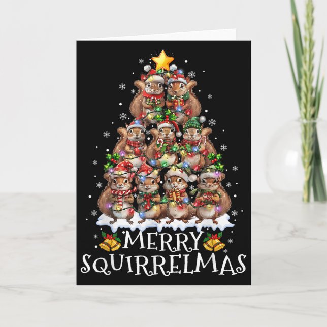 Carte Squirrel Christmas Tree Lights Merry Squirrelmas S (Devant)