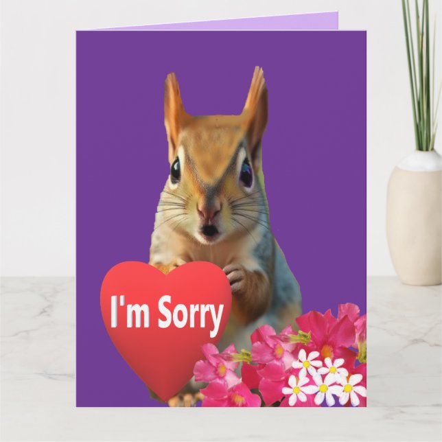 Carte Squirrelly Sweet Heart Apology Card (Devant)