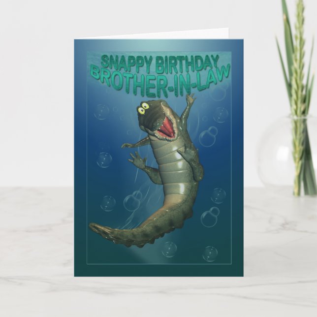 Carte Srary Birthday Happy Crocodile Underwater View (Devant)