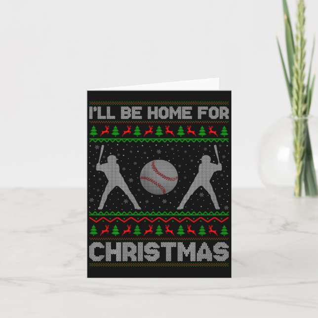 Carte Srty Baseball Player Ugly Christmas Sweaters Xmas  (Devant)