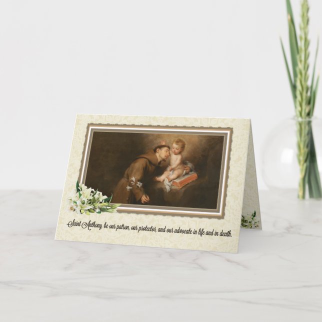 Carte St Anthony Padoue avec Jésus catholique Religieux (Devant)