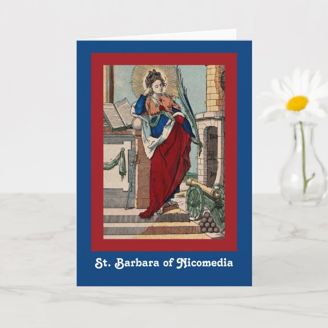 Carte St. Barbara avec Artillerie (M 007) Salutation bla (Petite plante)