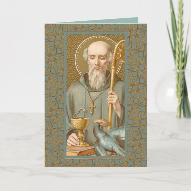 Carte St. Benedict de Nursia (JM 07) Salutation/note bla (Devant)