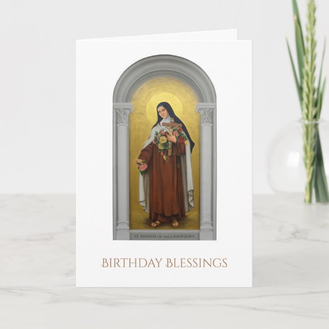 Carte St carmélite Therese de nonne la petite fleur (Devant)
