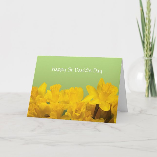 Carte St David's Day Yellow Daffodils Personalized (Devant)