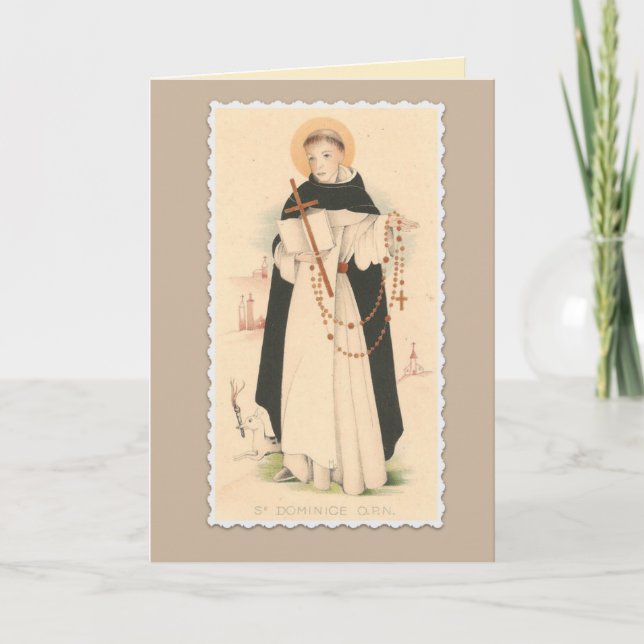 Carte St Dominic avec le chapelet (Devant)