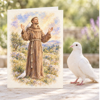 Carte St. François d'Assise Aquarelle Prière de la Paix