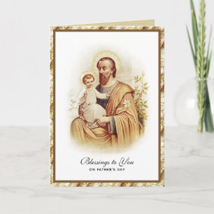 Carte St. Joseph Jésus Fête des pères catholique Religie