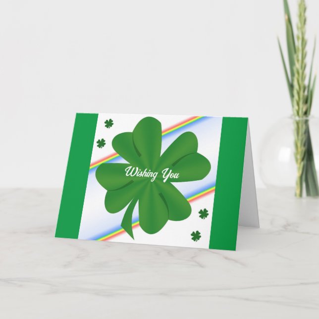 Carte St. Pat shamrock Et Rainbow (Devant)