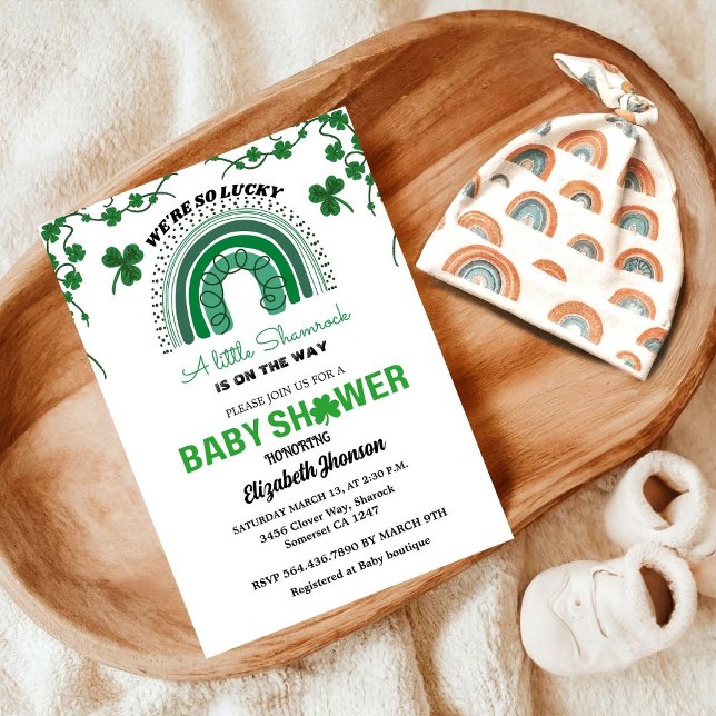 Carte St patrick jour un petit baby shower shamrock chan (Créateur téléchargé)