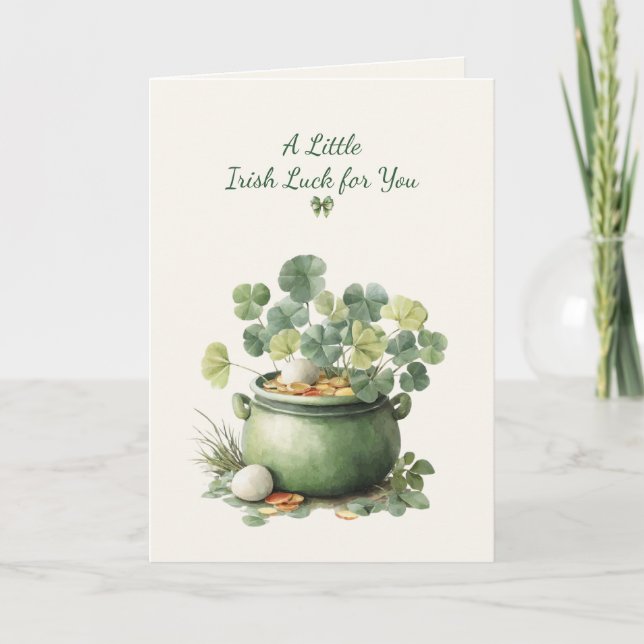 Carte St. Patrick’s Day Irish Luck Clover Greeting Card (Devant)
