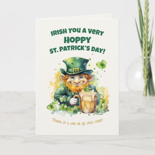 Carte St. Patrick’s Day Leprechaun Funny Card (Devant)