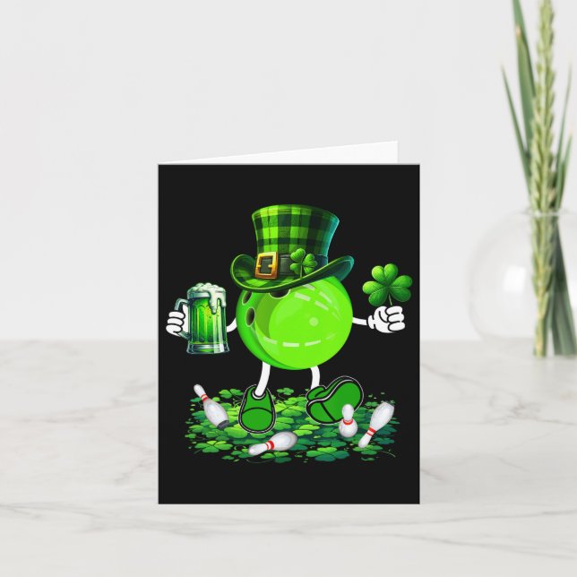 Carte St. Patrick's Day Bowling Drinking Beer Lover Joue (Devant)