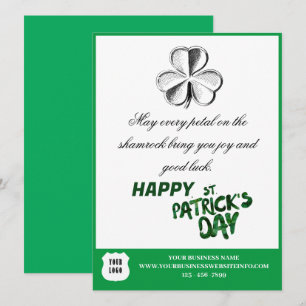 Carte St. Patrick's Day Custom Logo Business Holiday