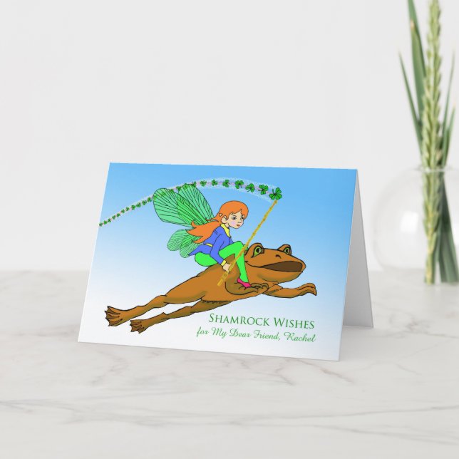 Carte St. Patrick's Day for Friend, Custom Front, Frog (Devant)