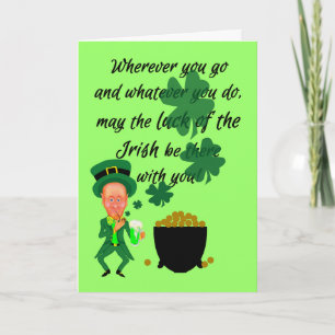 Carte St Patrick's Day Funny Leprechaun Irish Blessing