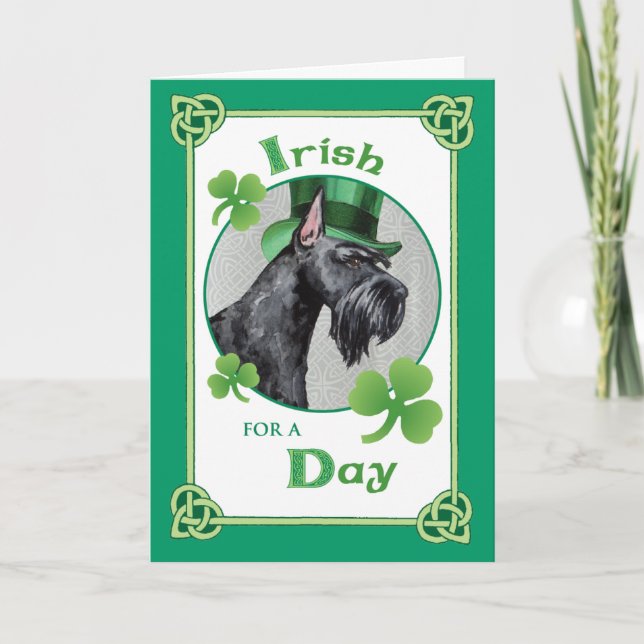 Carte St. Patrick's Day Giant Schnauzer (Devant)