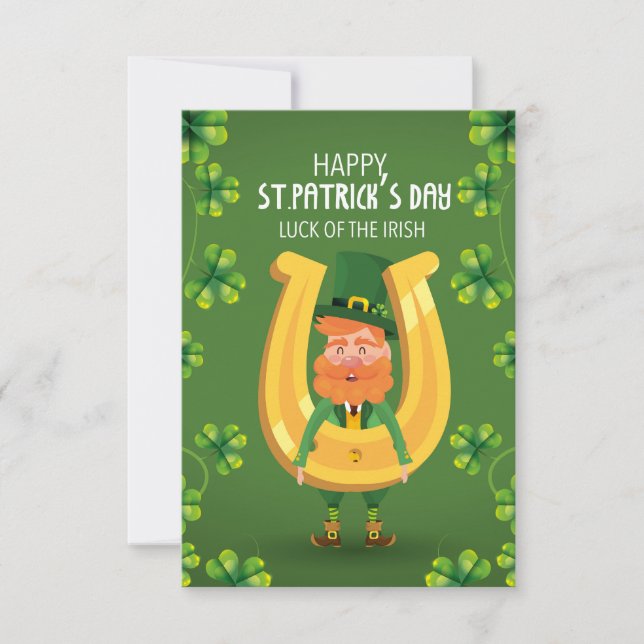 Carte St.Patrick's Day Horseshoe Salutation drôle (Devant)