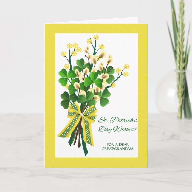 Carte St. Patrick's Day pour grand-mère avec Shamrock (Devant)