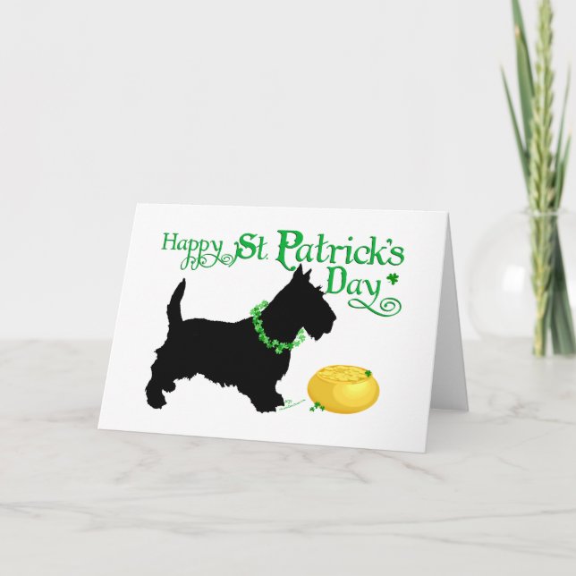 Carte St Patrick's Day Scottish Terrier (Devant)